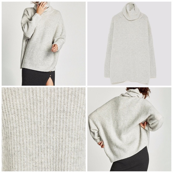 zara oversized roll neck sweater